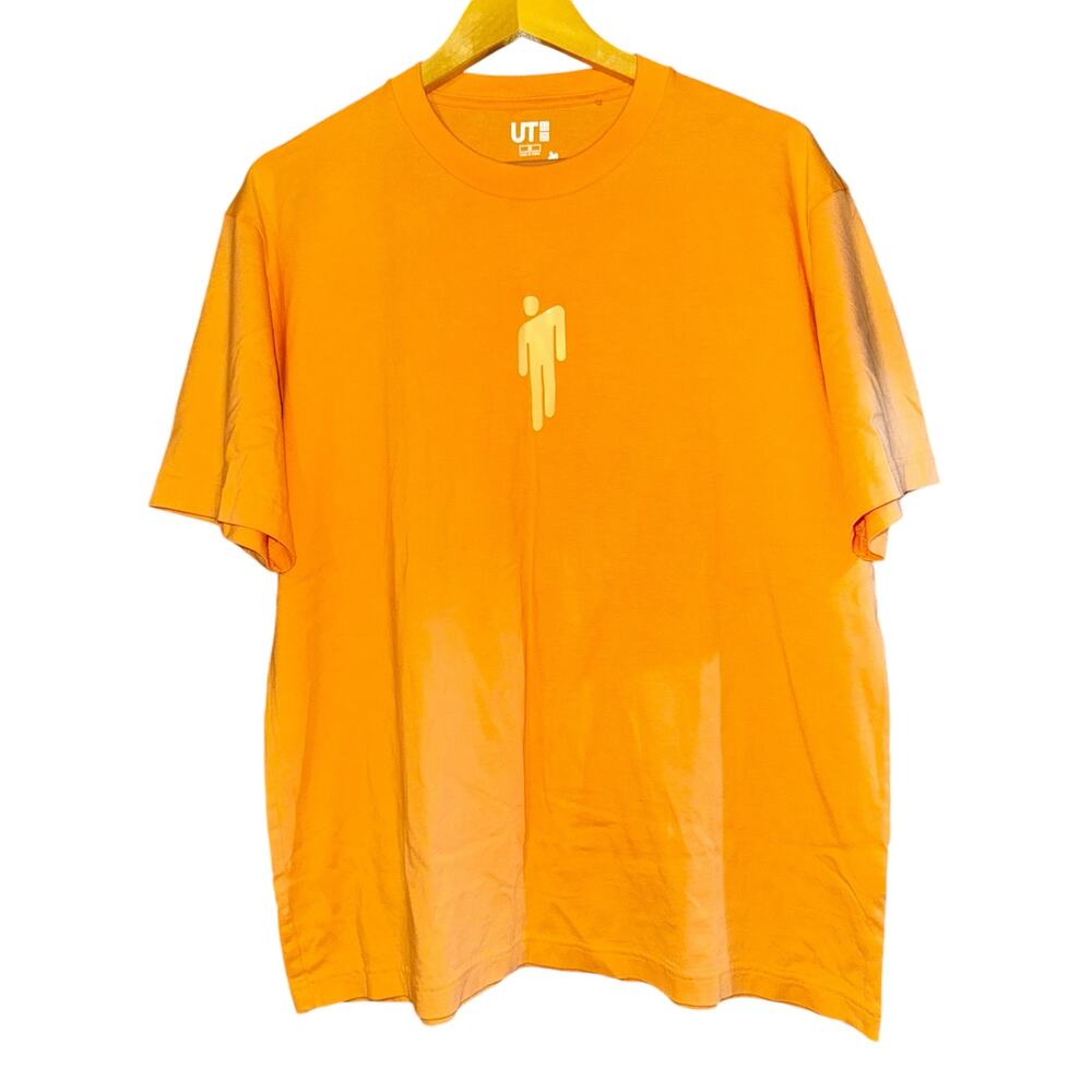 Uniqlo Billie Eilish Takashi Murakami Peach Logo Tee Shirt Orange Sz Medium
